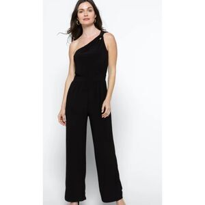 Kaileigh Black One-Shoulder Jumpsuit